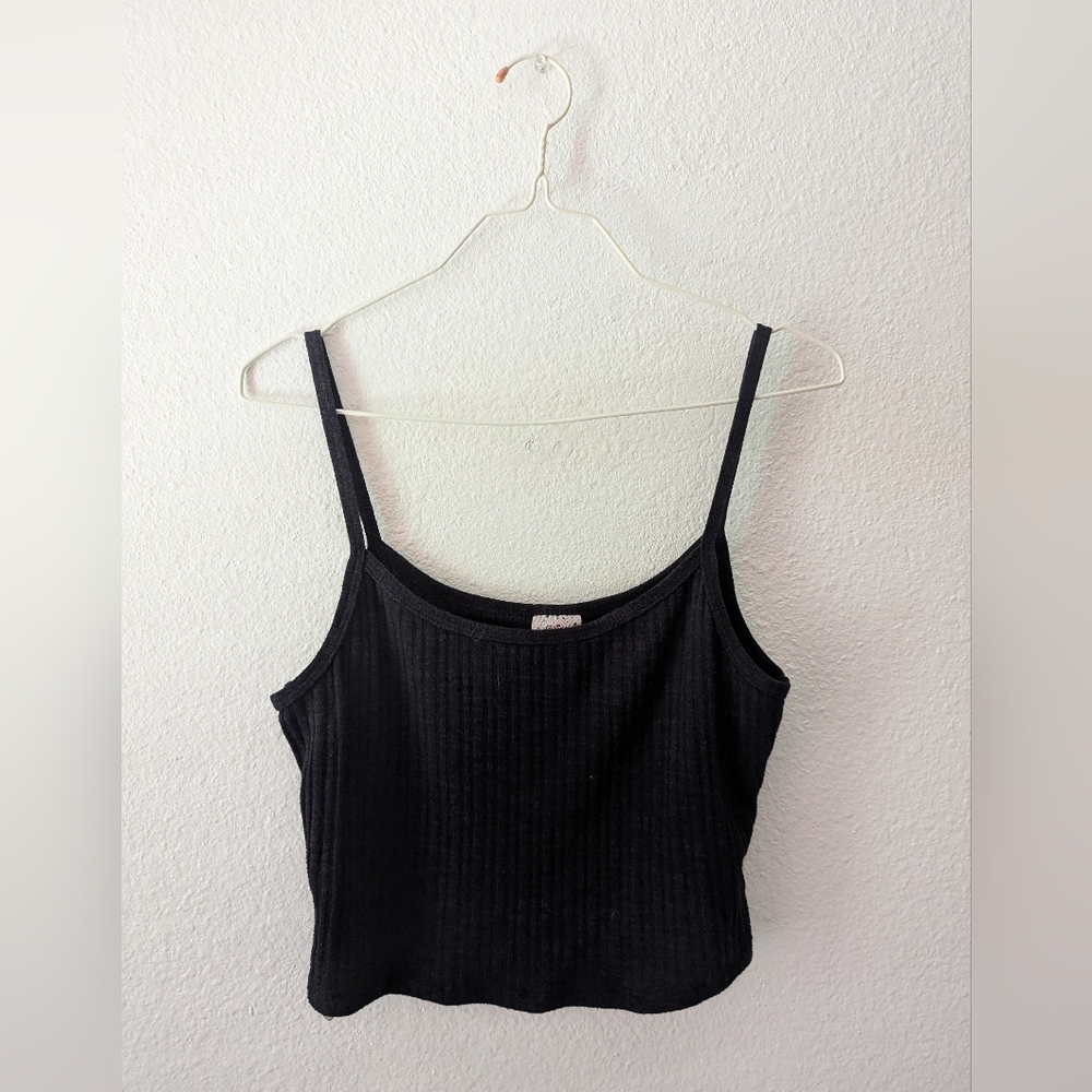 Self Esteem Black Ribbed Crop Top